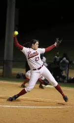 Freshman Leslie Jury earned her first career save Friday night.