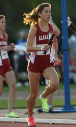 Leigh Gilmore helped the women's team finish second in the distance medley relay.
