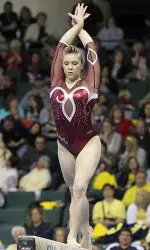Senior Geralen Stack-Eaton won the NCAA Regional balance beam championship last season.