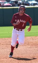 Taylor Dugas has reached base in all 25 games this season.