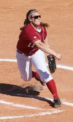 Lauren Sewell tossed four solid innings and hit her first career home run on Sunday.