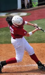 Danae Hays turns on a pitch and sends it over the wall for her first career grand slam.