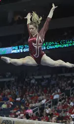 Senior Geralen Stack-Eaton finished fourth in the all-around on Friday.