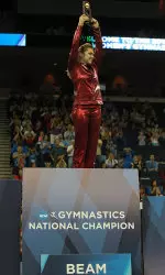 Senior Geralen Stack-Eaton won her second individual NCAA Championship, taking first on the balance beam to follow up her 2011 national floor exercise championship.