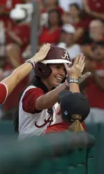 Alabama freshman Danae Hays provided some fireworks when she sent a solo homerun over the left-field fence in the second inning.