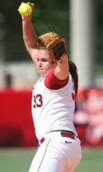Jackie Traina struck out nine and hit a solo home run on Friday night.