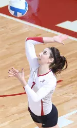 Kayla Fitterer posted her 26th career double-double with 18 kills and 12 digs agaisnt Austin Peay.