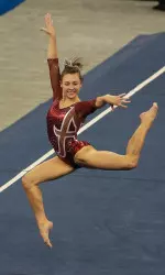 . In her first all-around since her freshman year, junior All-American Kim Jacob posted a 39.275 for the win.