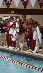 Saturday was also alumni day at the Alabama Aquatic Center with nearly a 100 former Crimson Tide swimmers and divers returning to the Capstone with their families.
