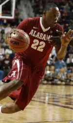 Senior guard Andrew Steele had 11 points and four steals in the Tide's win over Tennessee on Jan. 12 in Tuscaloosa, Ala.
