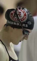 Freshman Emma Saunders holds the Crimson Tide's top times of the season in the 100 and 200 freestyles.