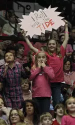 The Crimson Tide's crowd of 15,075 fans for the annual Power of Pink meet vs. Kentucky on Jan. 25th is the largest in the nation this season and was the 10th sellout in school history.