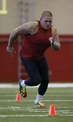 Jesse Williams clocks a sub-5.0 second 40-yard dash on Wednesday.