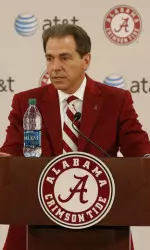 Head coach Nick Saban spoke of his admiration and appreciation for Mal Moore.