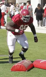 The Crimson Tide returned to the practice field on Monday for its fifth workout of the spring.