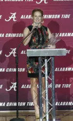 Student-Athlete Advisory Committee President Ashley Priess was named the female The Paul W. Bryant Student-Athlete Award winner, while football All-American Barrett Jones won the men's award for the second year in a row.