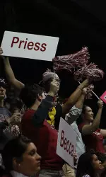 The Crimson Tide averaged 10,266 fans per meet through the regular season, with five home and five road dates.