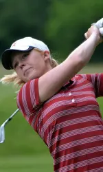 Stephanie Meadow equlaed the 36-hole school record with a 10-under 134 through two rounds at the NCAA East Regional.