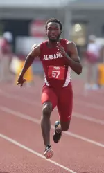 Alex Sanders helped Alabama's 4x100 meter relay team clock 38.91 to set a meet record.