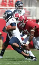 Jonathan Allen, Denzel Devall and the rest of the Alabama defensive front creating pressure on the opposing quarterback.