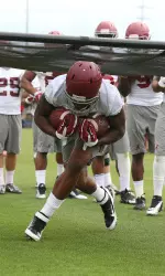 Junior running back Derrick Henry going through drills on Monday.
