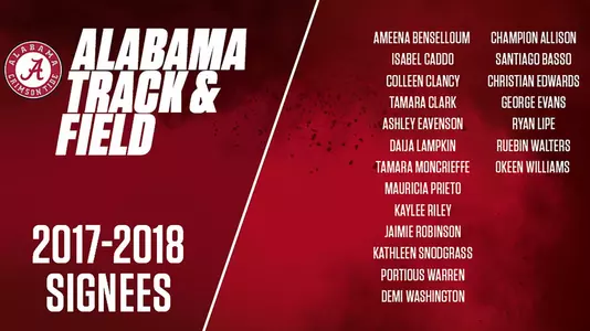 Alabama Track and Field Signees