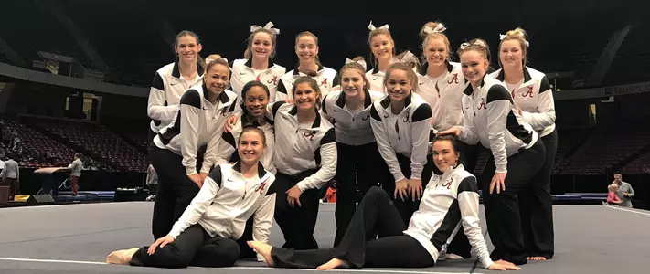 2017 Alabama Gymnastics Team at Elevate the Stage Practice Day