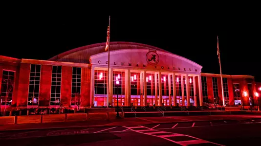 Coleman Coliseum in Pink