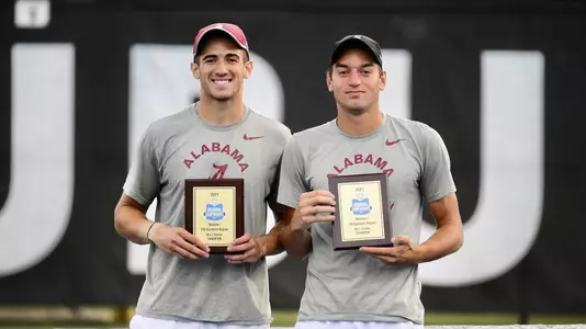 Juan Martin and Filip Plininsek with trophies at ITA Southern Regionals