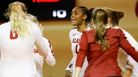 Kennedy Muckelroy celebrates after a play