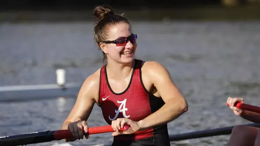 Gianna Rucki rowing at practice