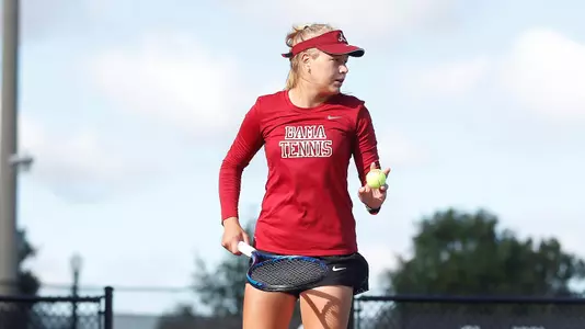 Anna Parkhomenko gets ready to serve