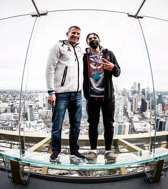 Jaden Shackelford and Nate Oats at the Space Needle