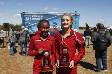 3/15/21 MWTR Alabama vs NCAAChampinshipAlabama's Mercy ChelangatAlabama's Amaris TyynismaaPhoto by Jeff Hanson