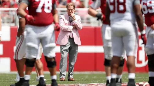 Golden Flake A-Day Game Alabama Head Coach Nick Saban