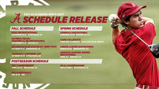 Alabama Men's Golf 2021-22 Schedule Graphic