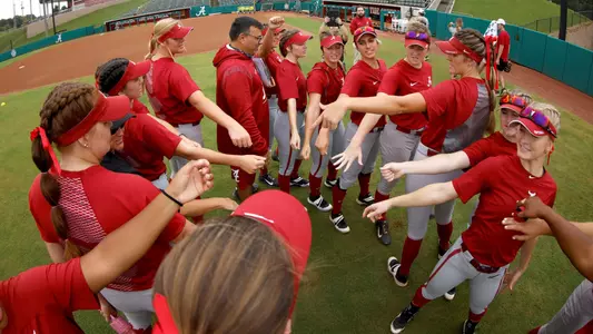 Alabama softball team huddle