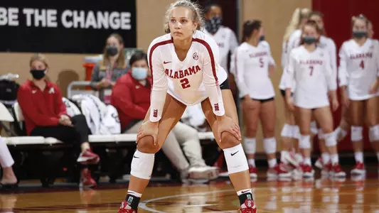 Shaye Eggleston readies for a serve