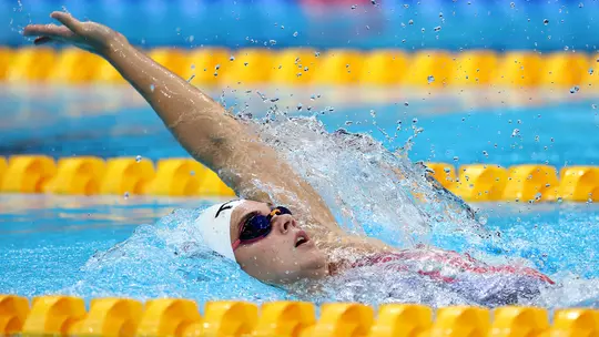 Rhyan White of Team United States competes in heat two of the Women's 200m Backstroke on day six of the Tokyo 2020 Olympic Games at Tokyo Aquatics Centre on July 29, 2021 in Tokyo, Japan.