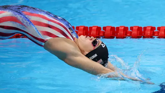 Rhyan White of Team United States competes in the first Semifinal of the Women's 200m Backstroke on day seven of the Tokyo 2020 Olympic Games at Tokyo Aquatics Centre on July 30, 2021 in Tokyo, Japan.