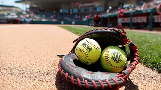 Glove and softball detail shot at Rhoads Stadium