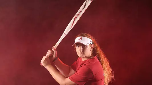 Marlie Giles readying a swing