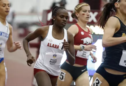 Flomena Asekol running during the indoor season