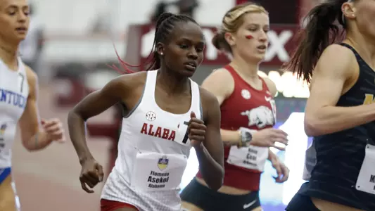 Flomena Asekol running during the indoor season