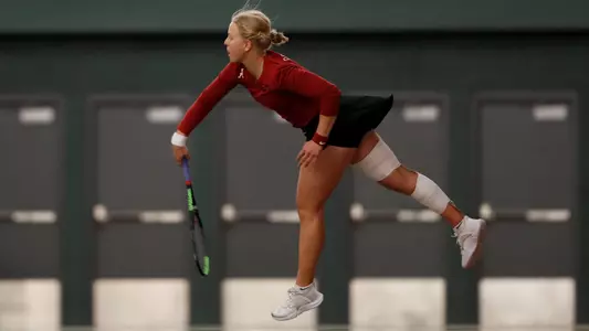 Petra Sedlackova serving the ball