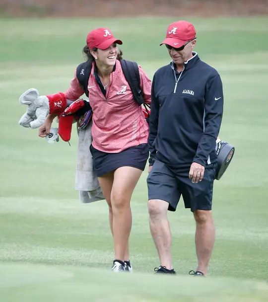 Emma Talley walking with Mic Potter