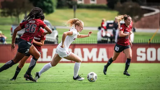 Riley Mattingly running the ball down the field