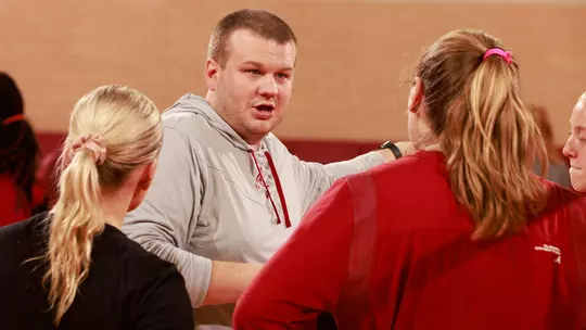 Matt Scott speaking to a group of student-athletes