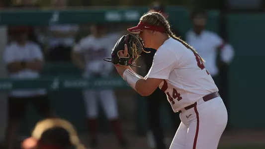 Lexi Kilfoyl pitching against Georgia