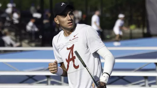 Filip Planinsek celebrates with fist pump